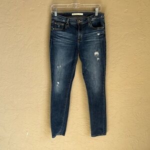 Big Star Blue Maddie Skinny Jeans with Distressed Details size 27‎